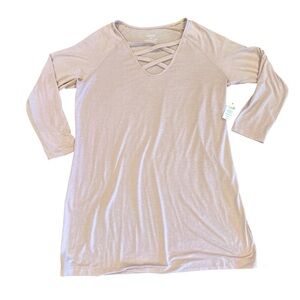 Soma Women’s Size Large Long Sleeve‎ Easy Jersey Tunic Pink NWT